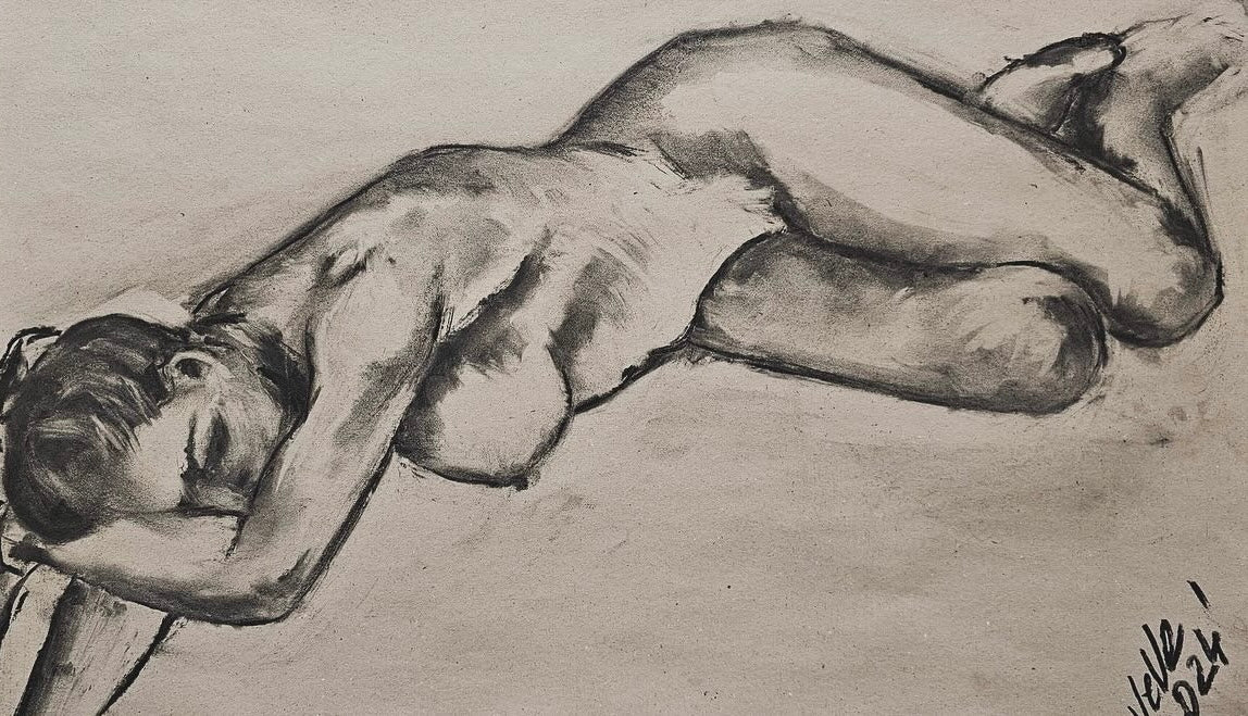 Nude woman figural study