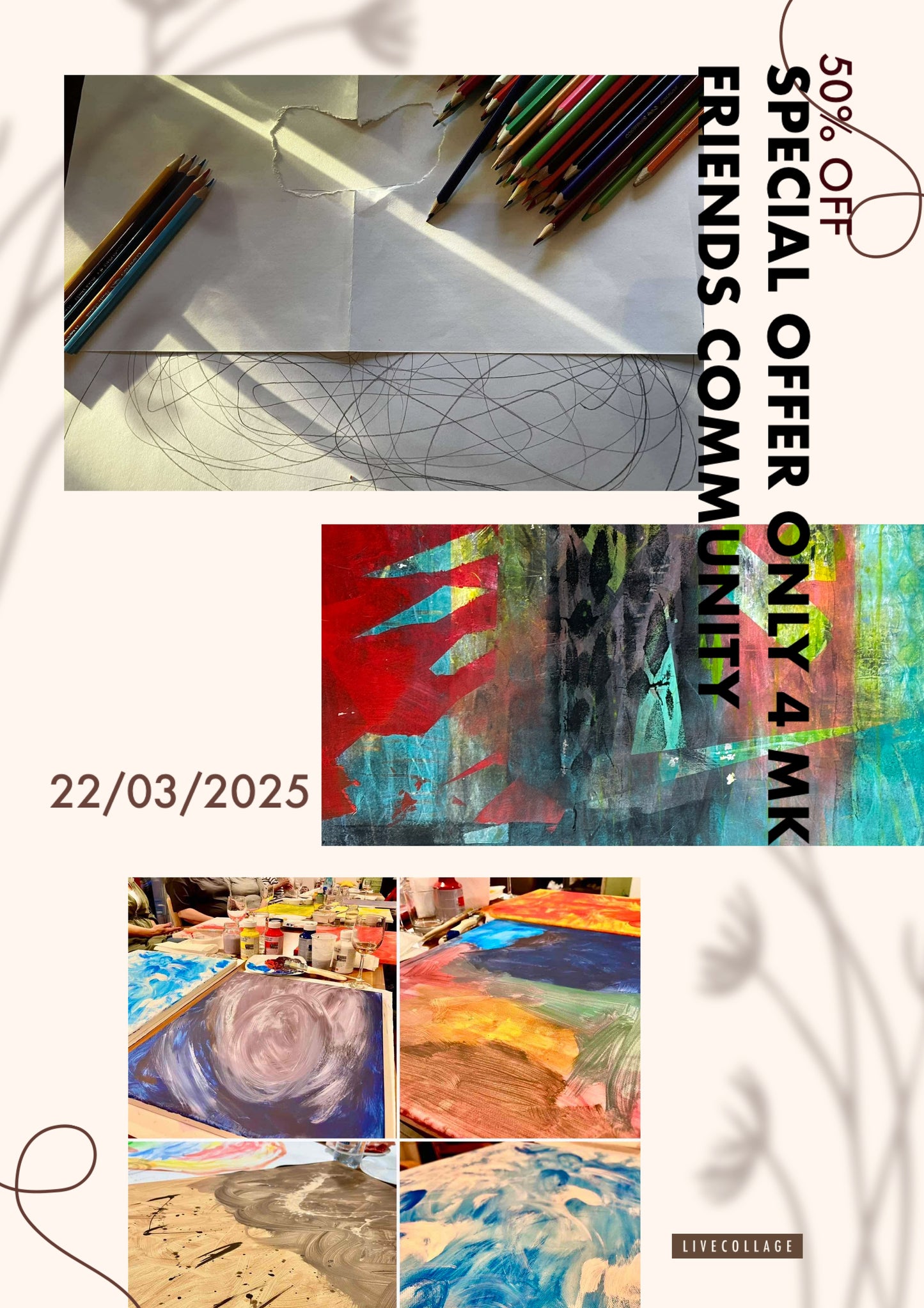 Voucher pre uzavretý, na mieru šitý 3-hodinový maliarsky workshop s prvkami arteterapie pre komunitu -  priatelia MK